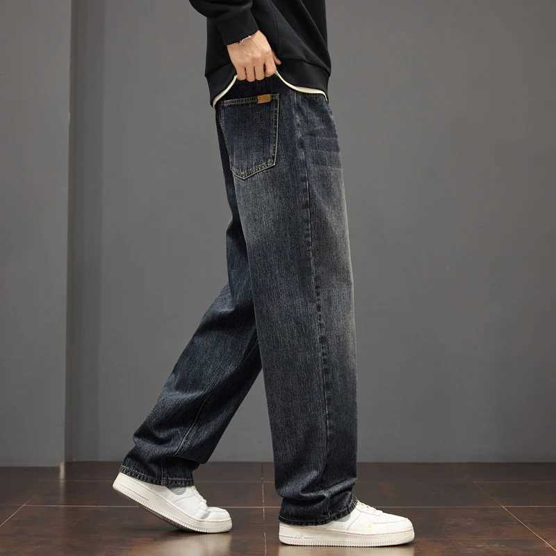 Highend Wideleg Jeans Mens Fashion Brand Loose Straight 2025 Autumn and Winter New Retro Mens Casual Pants TrendZ250917