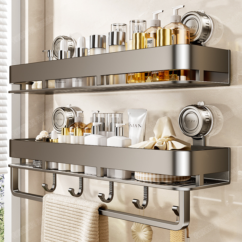 Suction cup bathroom rack toilet household non-punching toilet washstand wall-mounted toilet multi-functional storage