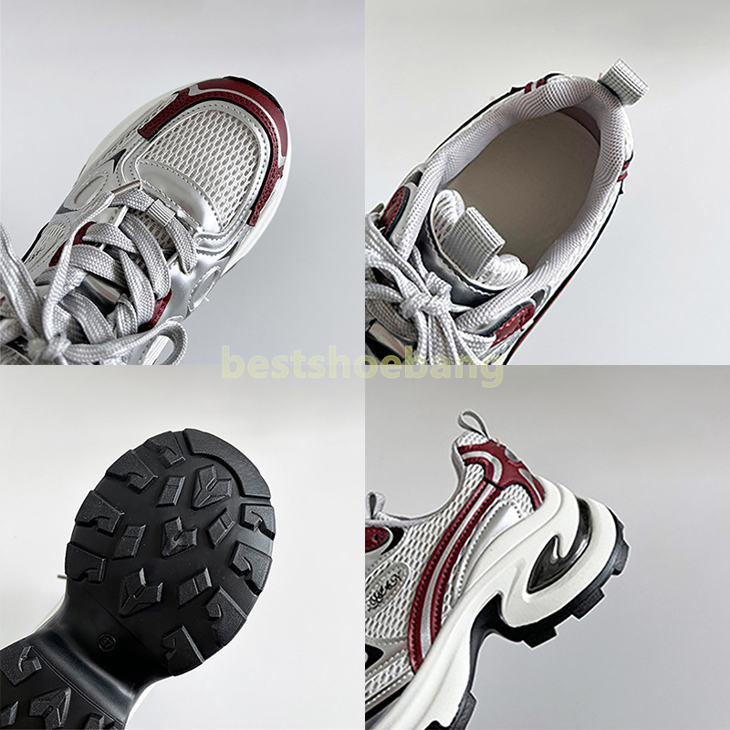 Street-style Designer Shoes sneakers womens trainers Casual Stylish red black silver comfort Breathable Mesh Chunky sole sneaker Size 35-40