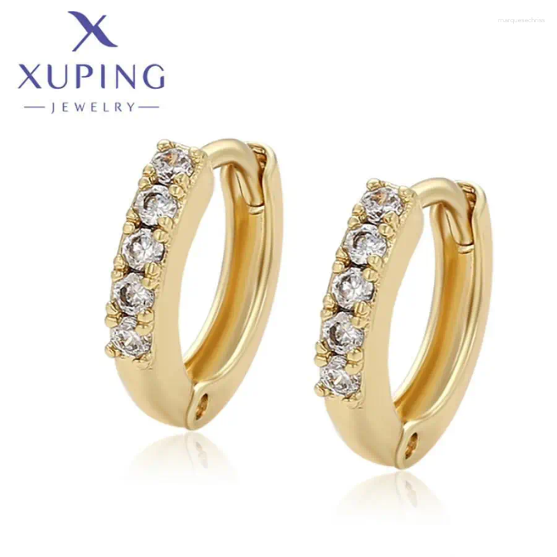 Hoop Earrings Xuping Jewelry Fashion Exquisite Circle Style Light Gold Color Earring For Women Girl Christmas Friend Wish Gift X000459908