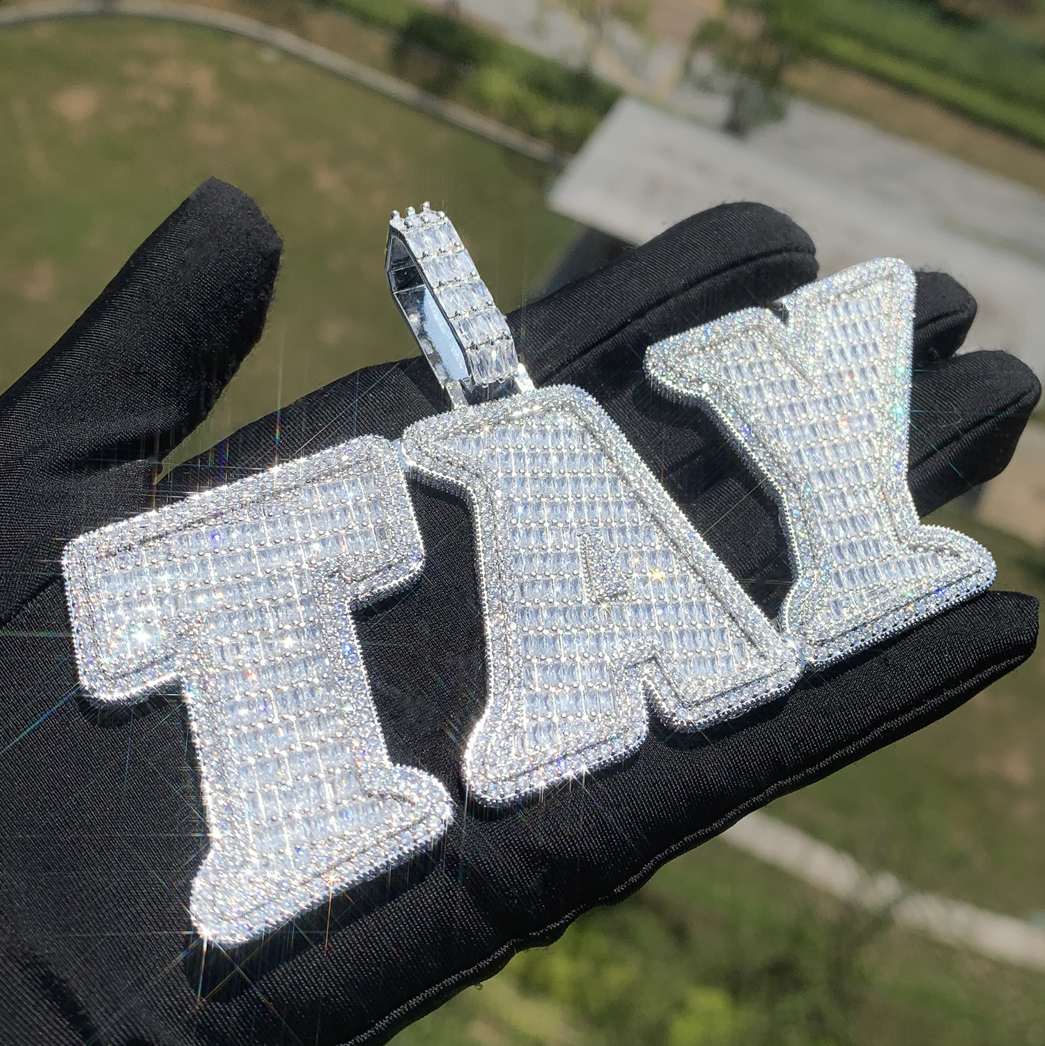 New Hip Hop Creative Letter Pendant Copper Set Zircon Personalized DIY Splicing Full Diamond Pendant Jewelry Accessories 241226