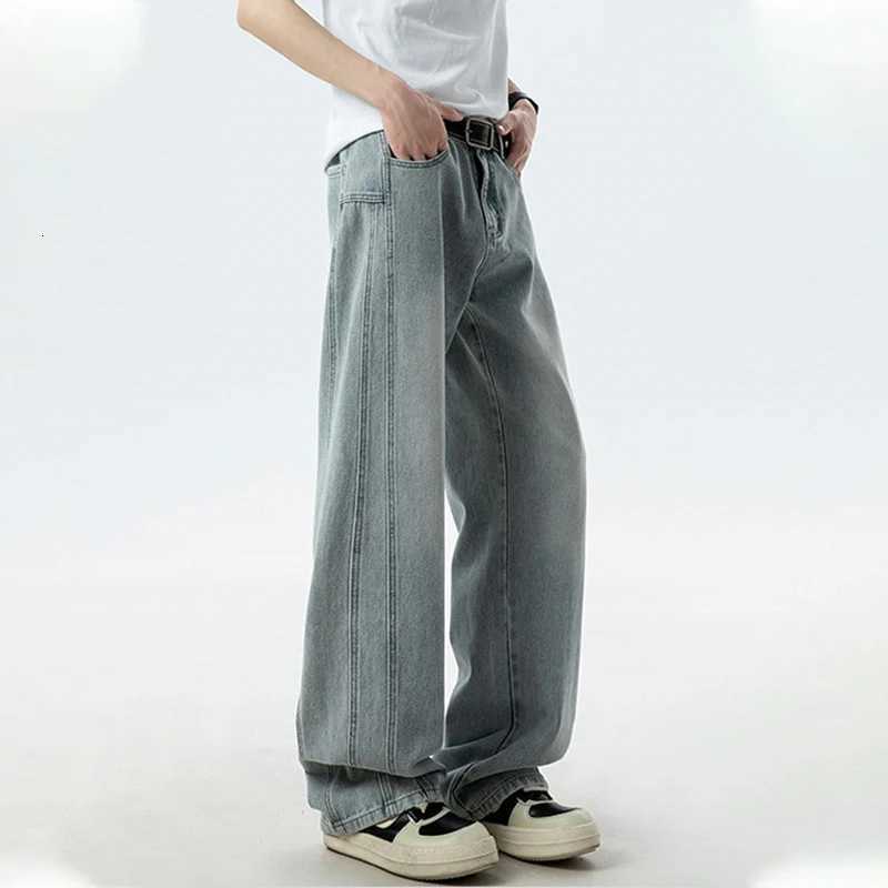 2025 Spring Vintage Washed Blue Baggy Jeans For Men Hip Hop Fashion Straight Denim Trousers Casual Soft Y2K Streetwear JeanZ250917