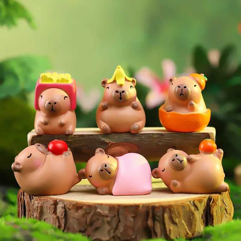 12pcs New Capybara Blind Box Simulation Mini Capibara Action Figures Doll Children Birthday Christmas Gift C250917
