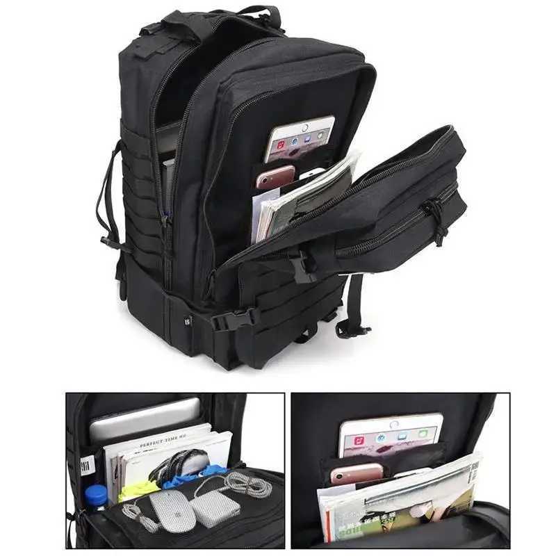 50L 1000D Nylon Waterproof Tactical Military Backpack 3 Day Assault Pack Molle Bag Outdoor Hiking Climbing Camping Army Rucksack Z250916