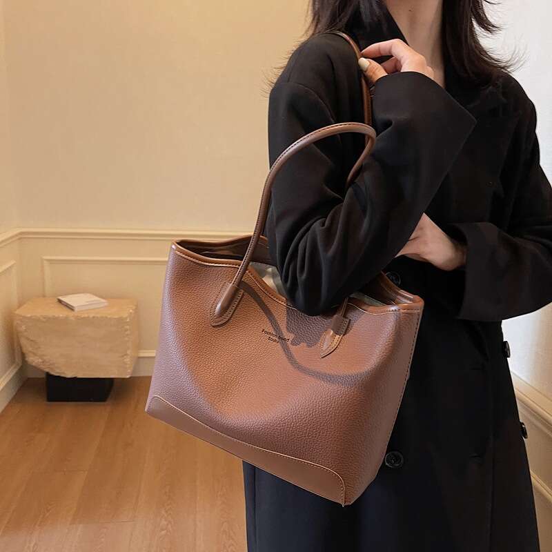 Fashion Color-Block 2025 New Large Capacity Tote Casual Designer Bags Simple Shoulder Bag for Women