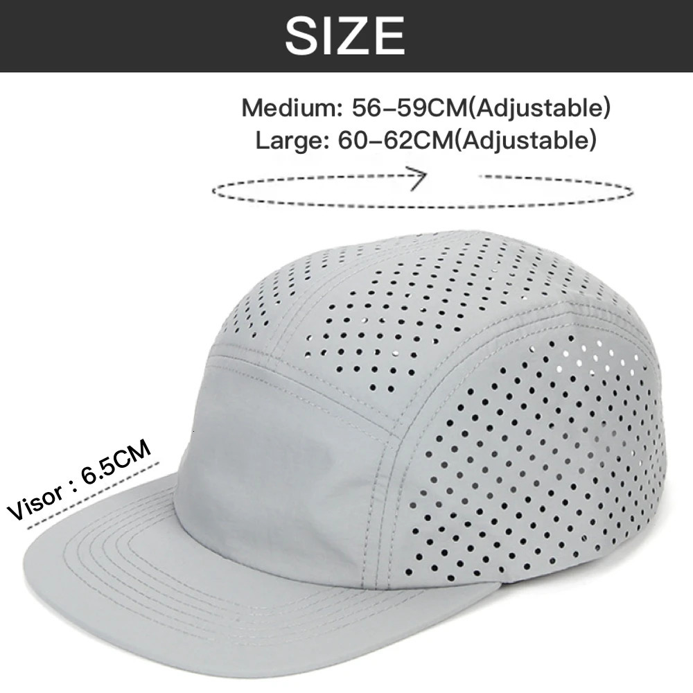 Perforated 5Panel Cap for Men Lightweight Breathable Quickdrying Baseball Caps Running Camping Hiking Training Outdoor Hat 250917