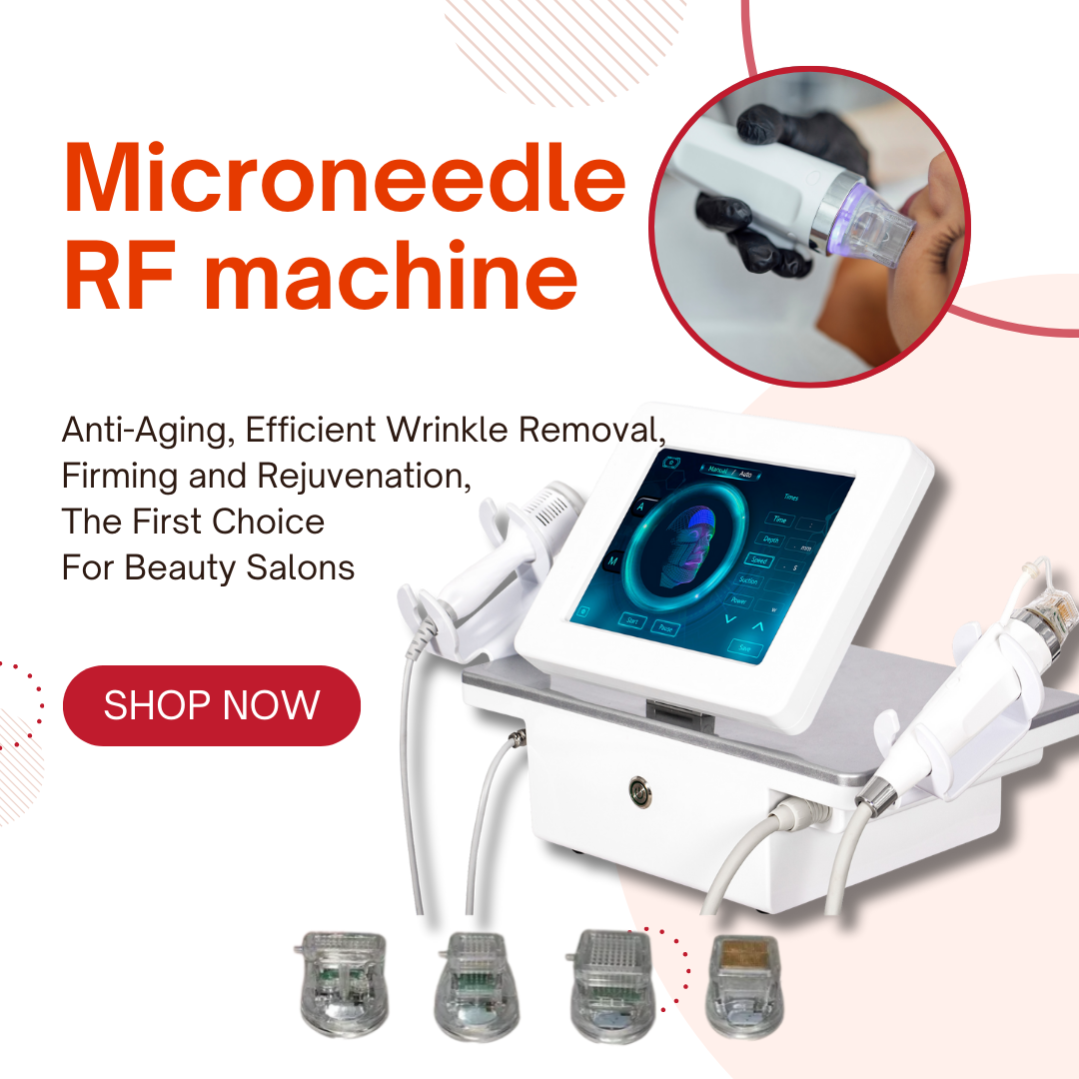 RF Microneedling System with Adjustable Needle Depth for Deep Wrinkle Reduction Collagen Induction Skin Repair and Brightening