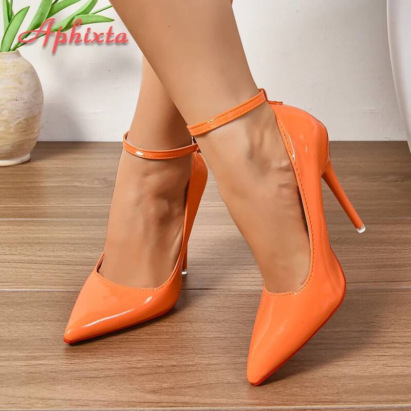 Aphixta Super Big Size 48 49 50 Strap Stiletto Heels Pumps Women Party Shoes 12 cm/10 cm Pimp Pointed Toe Metal Buckle ddmypanda