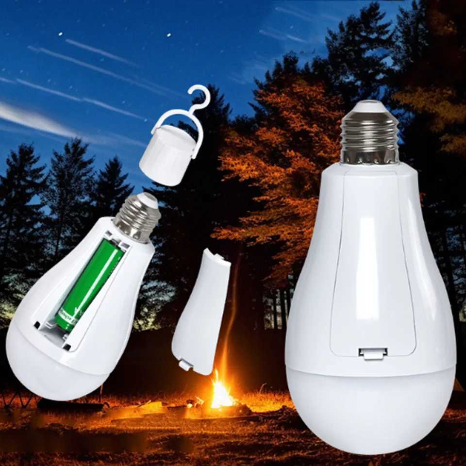 Outdoor Rechargeable LED Bulbs High Brightness Emergency Light Hook Camping Fishing Portable Lantern Night Light With Hook C250917