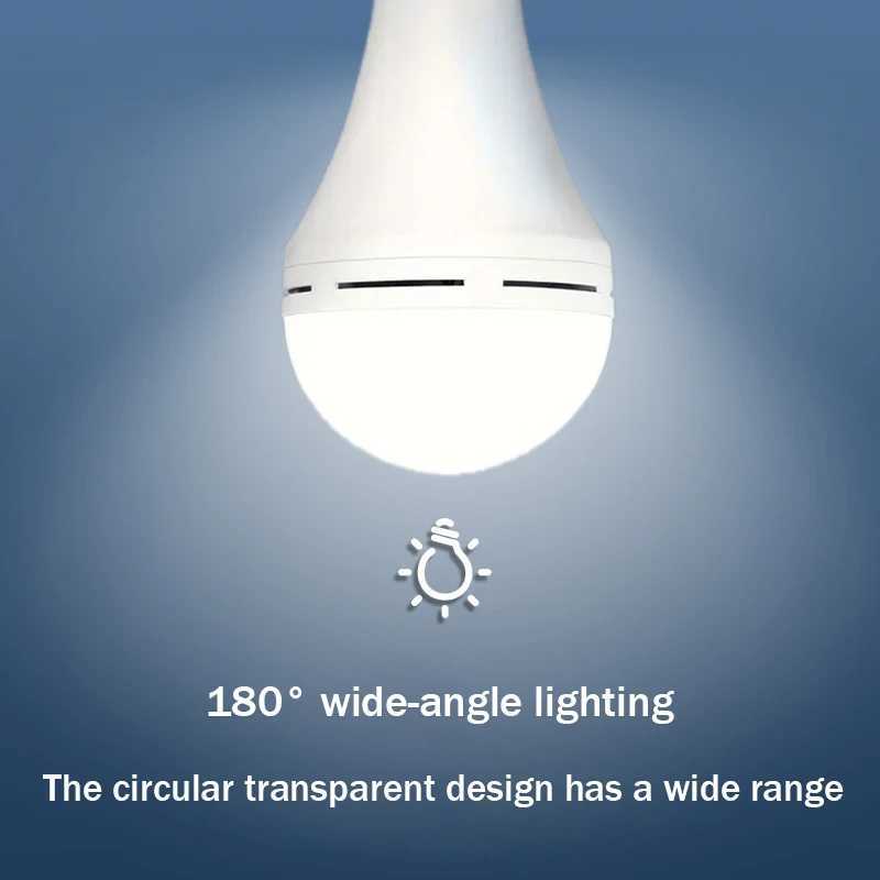 6pcs 18W Rechargeable LED Bulbs 1200mAh Battery Energy Storage 6500K White Light Multifunction Emergency Lighting C250917