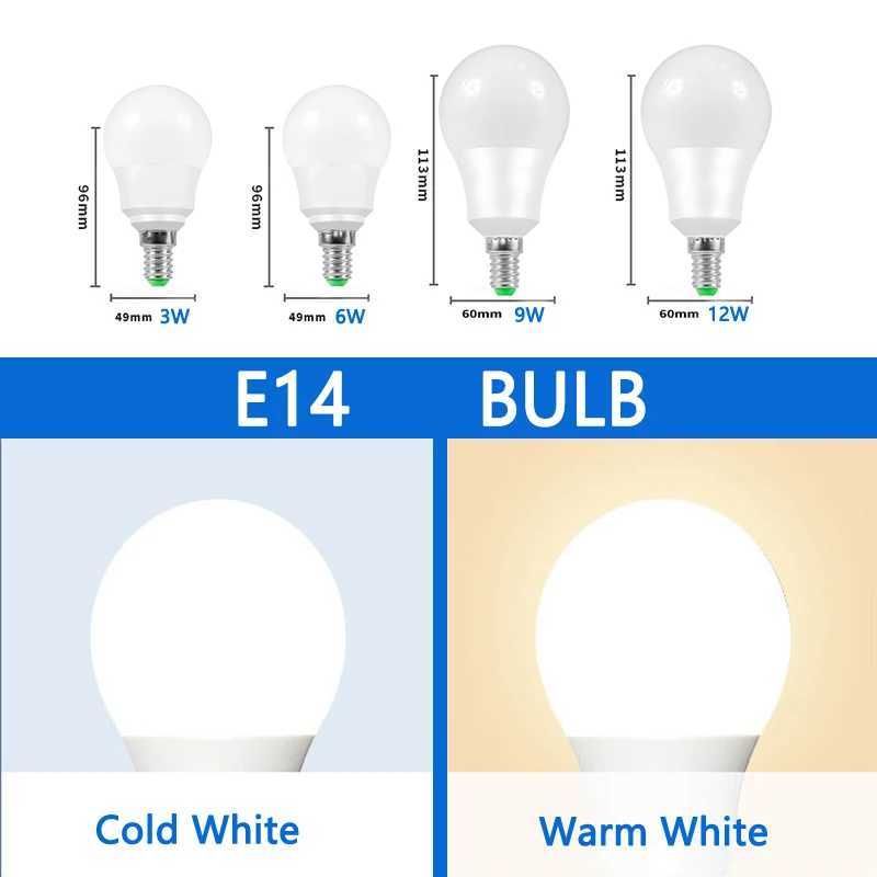 10pcslot E27 E14 LED Bulb Lamps 3W 6W 9W 12W 15W 18W 20W Lampada LED Light Bulb AC 220V240V Bombilla Spotlight ColdWarm White C250917