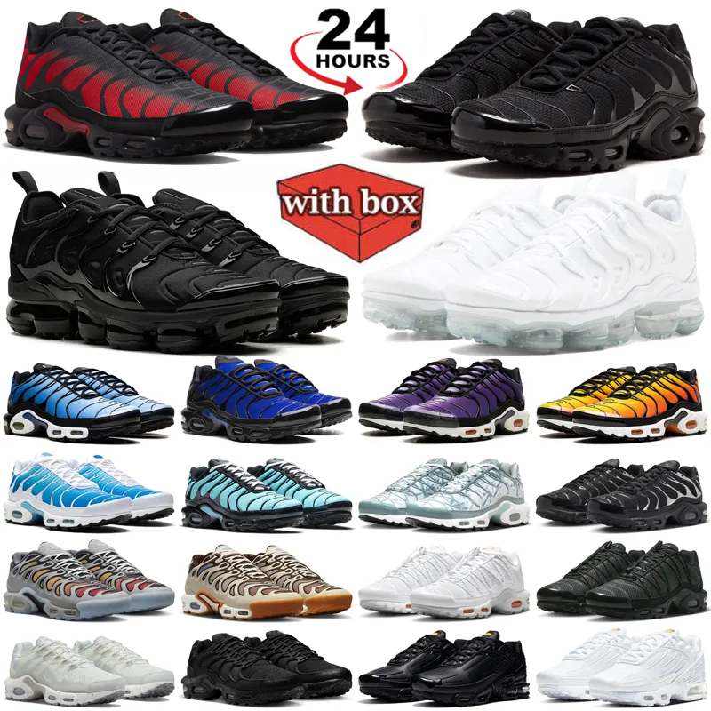 With box tn designer shoes for running shoes men women Triple Black White Aqua Hyper Blue Sunset Purple Drift Grey mens trainers outdoors sports size eur36-eur46