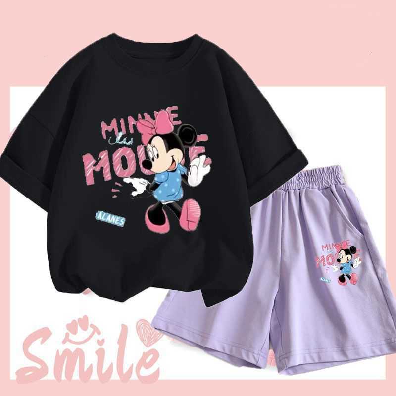 Disney Summer Baby Girls Clothes Set Children Girl Disney Minnie T-shirts And Shorts 2 Pieces Suit Kid Short Sleeve Top Bottom Outfits X250524