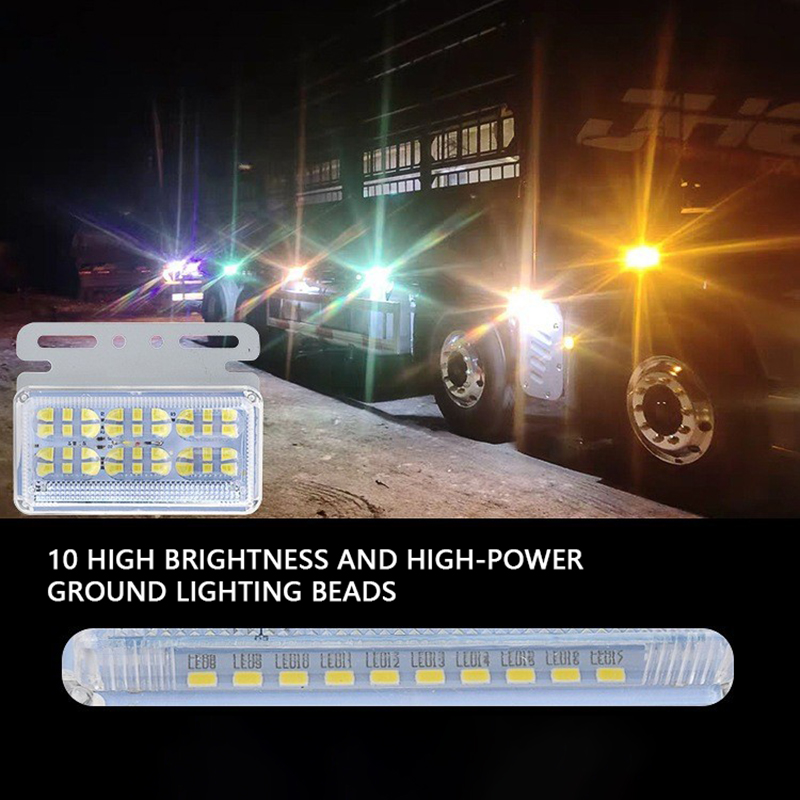 Manufacturer's direct supply of truck side lights LED high brightness ground illumination 12v24 truck trailer wide waist lights turn signal tire 