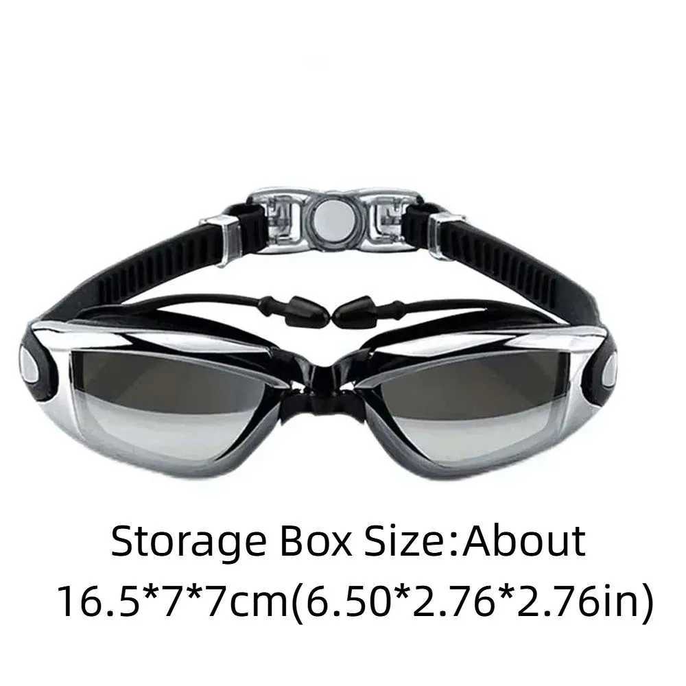 Waterproof Myopia Swim Goggles Dazzling Colors Electroplating Swim Glasses with Earplugs Silicone HD Lens J250917