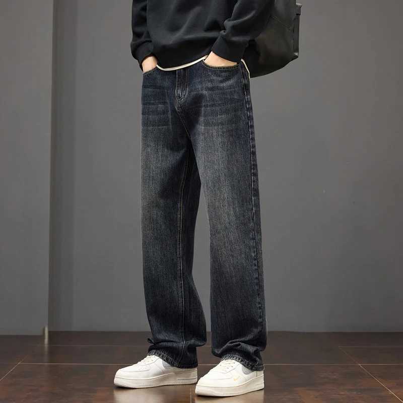 Highend Wideleg Jeans Mens Fashion Brand Loose Straight 2025 Autumn and Winter New Retro Mens Casual Pants TrendZ250917