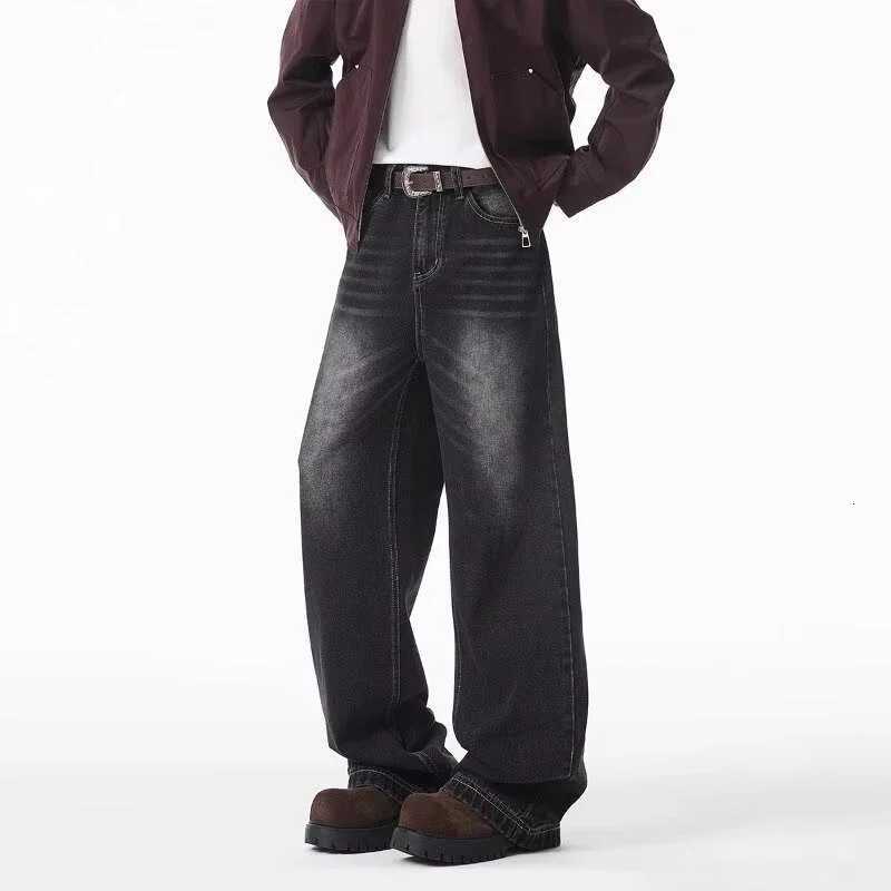 Autumn Mens Retro Washed StraightLeg Jeans High Street Fashion Baggy Denim Pantalones Hombre New Hip Hop Distressed Y2K JeanZ250917