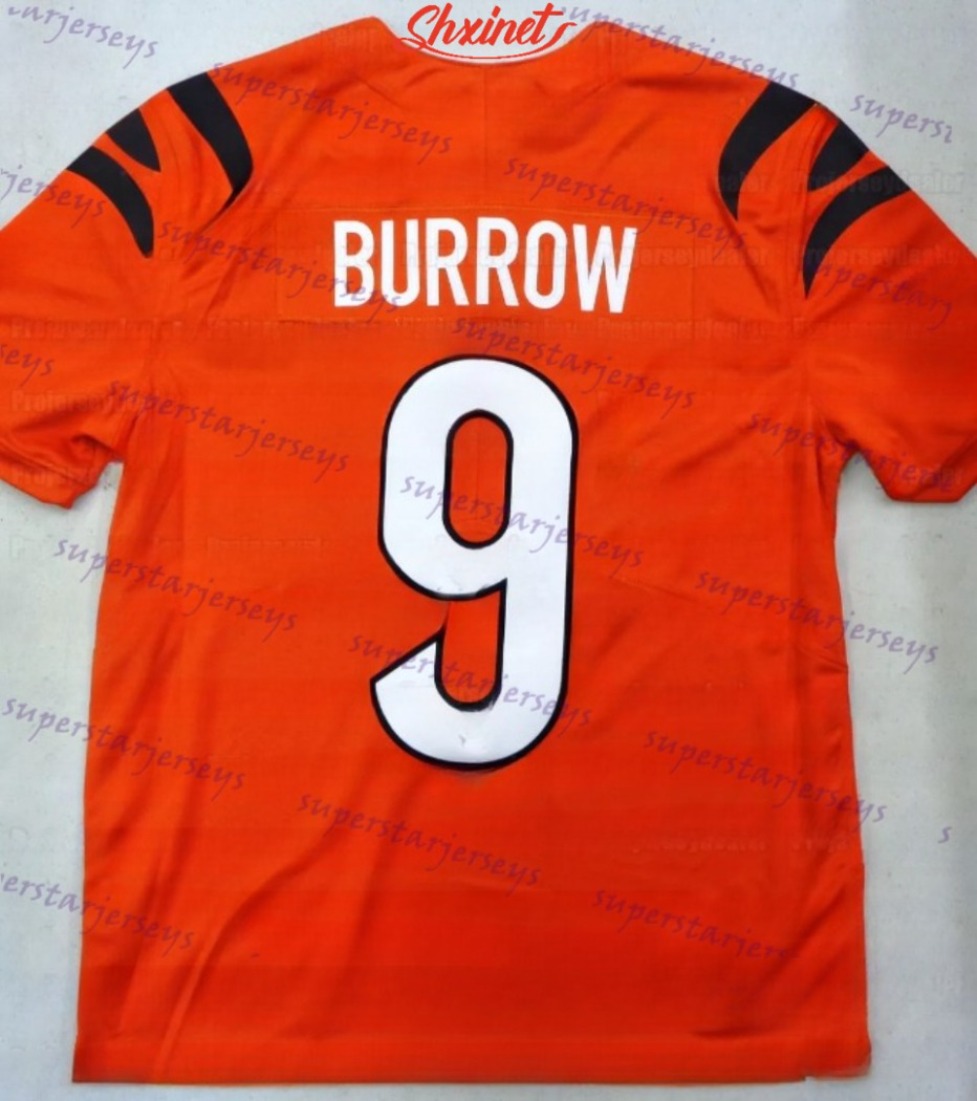 Custom Football Jerseys Joe 9 Burrow JaMarr Chase Brown Germaine Pratt Geno Stone Tee Higgins Evan McPherson Sam Hubbard jersey for fans88