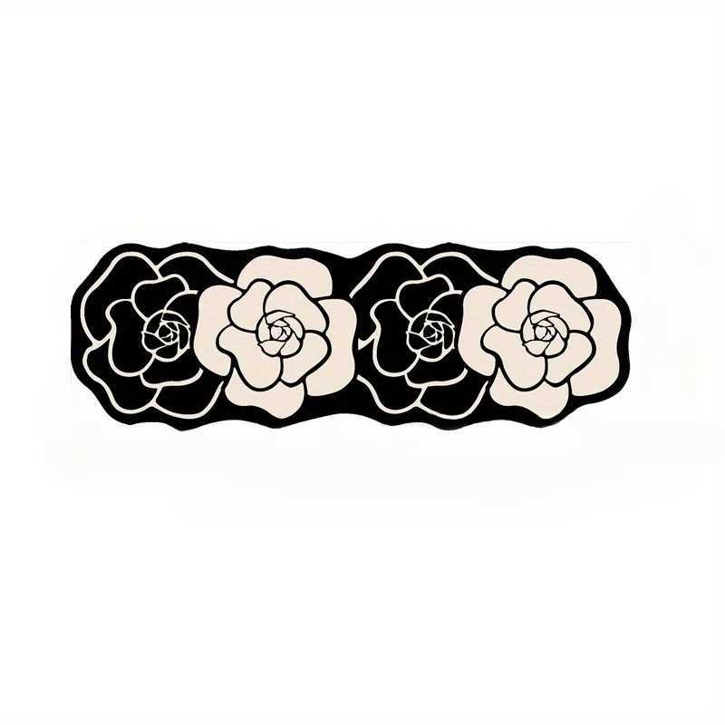 Z917 Personalized Camellia Flower Bathroom Rug - Fluffy, Absorbent, Nonslip Floor Mat for Bedroom and Home Decor H260226