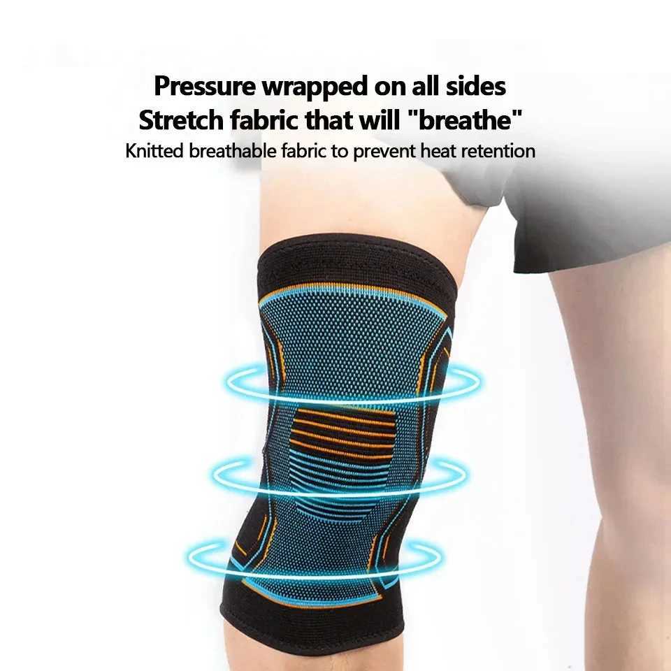 1PCS Knitted Knee Pads Compression Sleeves Joint Pain Arthritis Relief Running Fitness Elastic Wrap Brace Knee Pads Men Women J250917