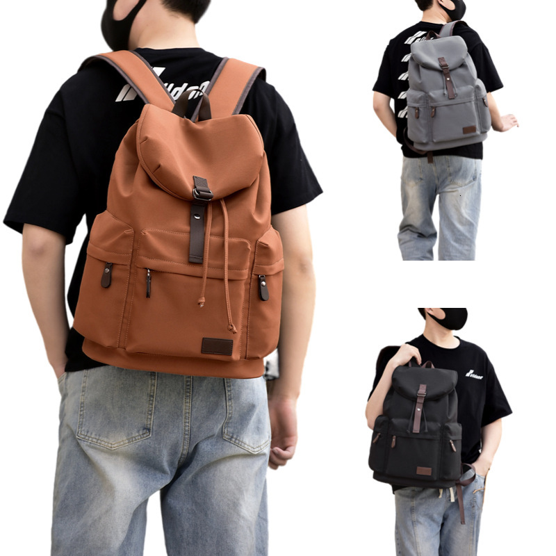 TOP Designer Men's high-end canvas backpack business commuting large capacity laptop backpack waterproof student school bag for women 01