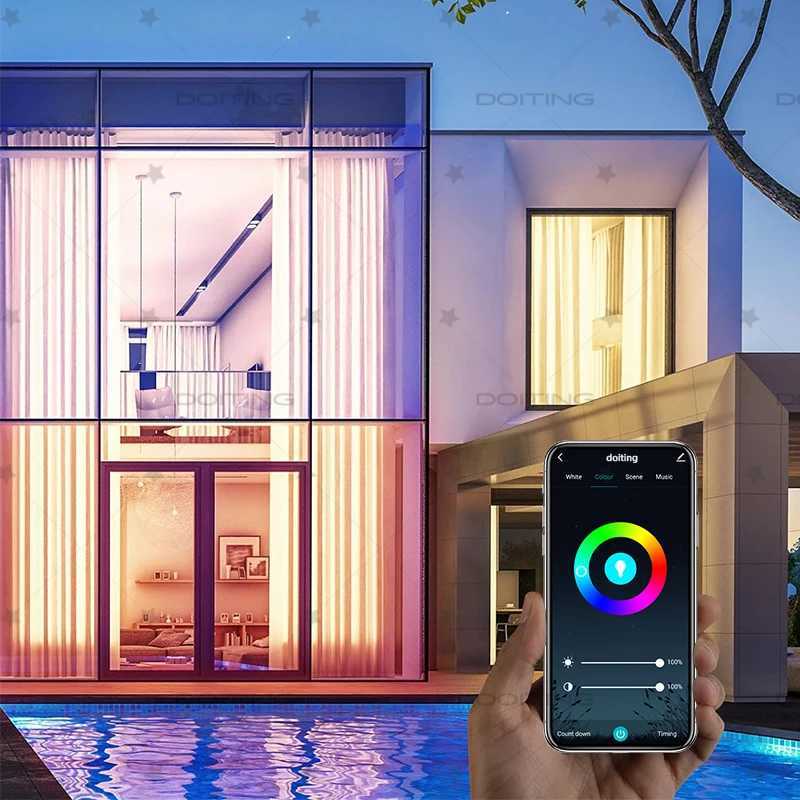 WiFi E27 Smart Dimmable Bulb RGBCW Colorful 220V LED Light App Adjust Dimmable Support Alexa Google Home Voice Control C2509171