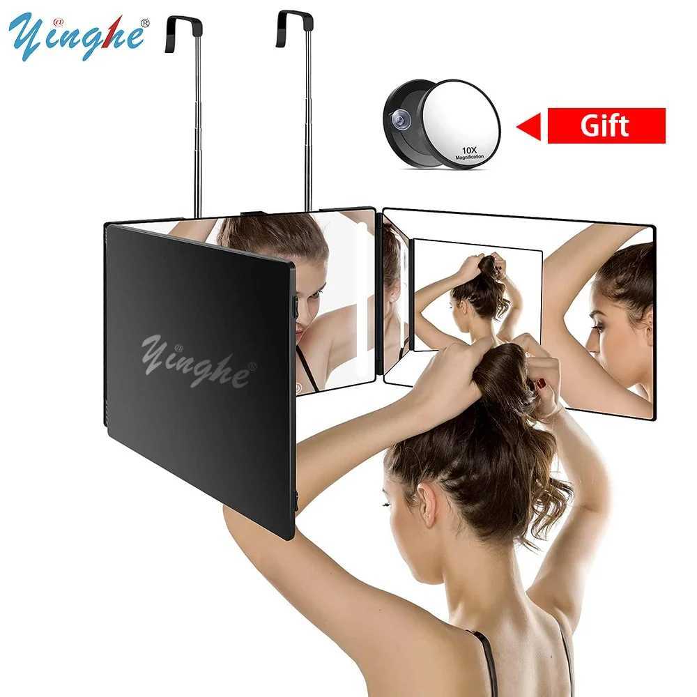 3 Way Mirror for Self Hair Cutting 360 Trifold Barber Mirrors 3 Sided Makeup Mirror to See Back of Head DIY Haircut Tool C250917