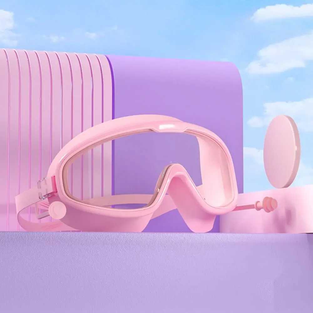Diving Big Frame Swimming Goggles Anti Fog Wide View Swim Glasses Soft Elastic Swimming Accessories KidsAdult J250917