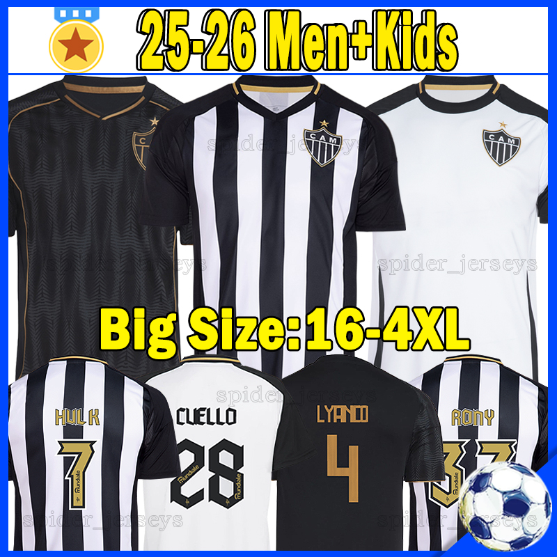 XXXL 4XL 2025 2026 Atletico Mineiro Soccer Jerseys RONY CUELLO BERNARD LYANCO 25 26 G.SCARPA JR SANTOS IGOR GOMES NATANAEL DUDU Football Shirts Men Uniforms Kids kits