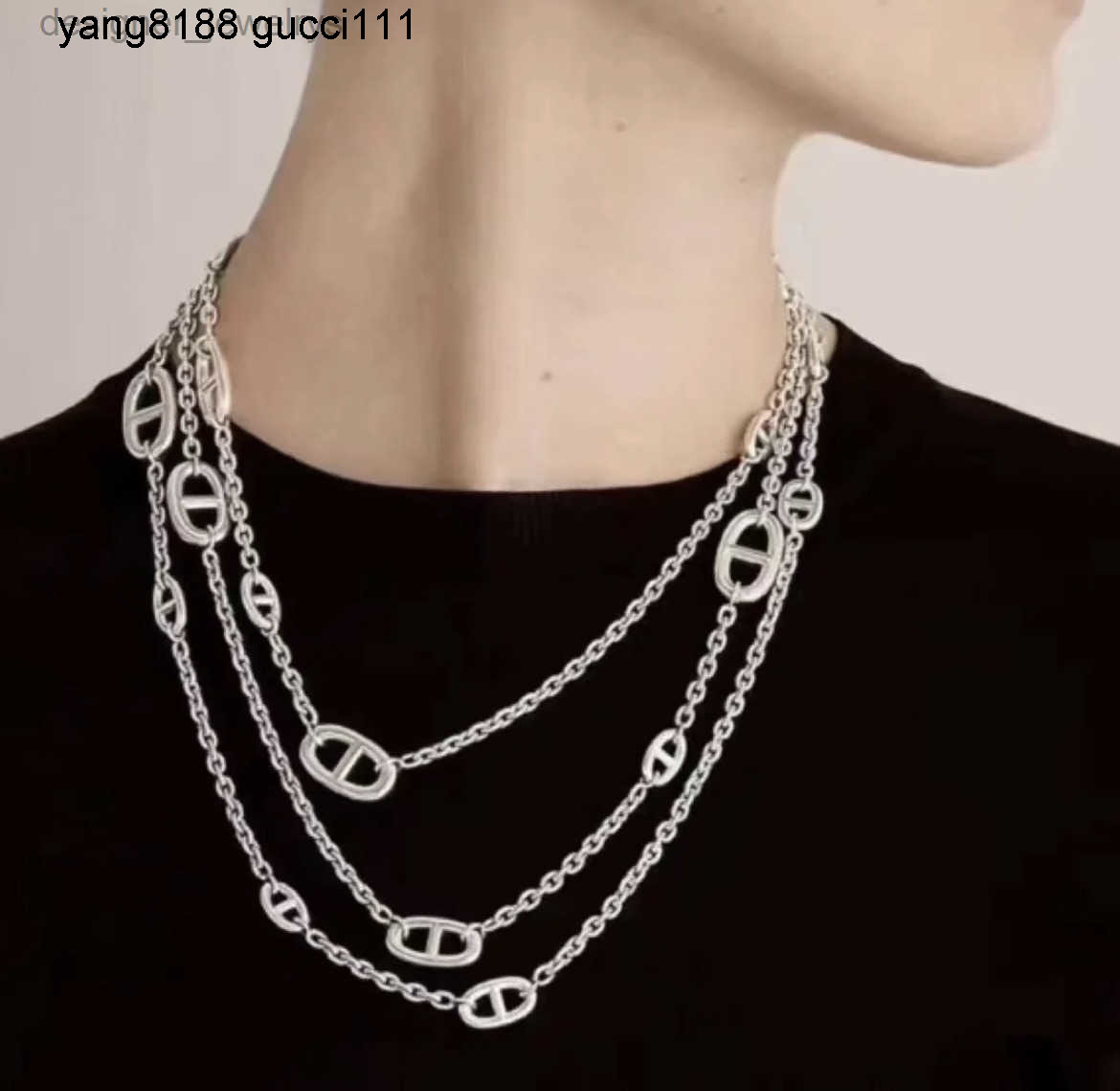 H Designer Necklace ADITA Farandole 160CM 120CM 80CM necklace 925 silver material top quality for women designer couple Hernesliness Hly hermaeslies hernelies 036