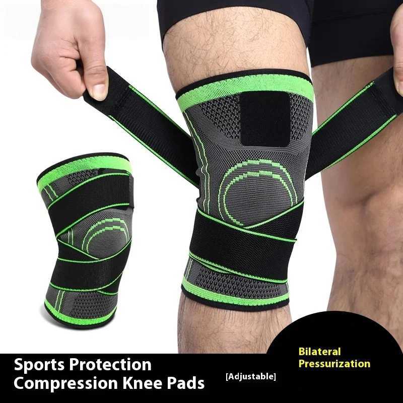 Compression strap wrapped knee pads for basketball running fitness cycling knitted sports compression and breathability J250917