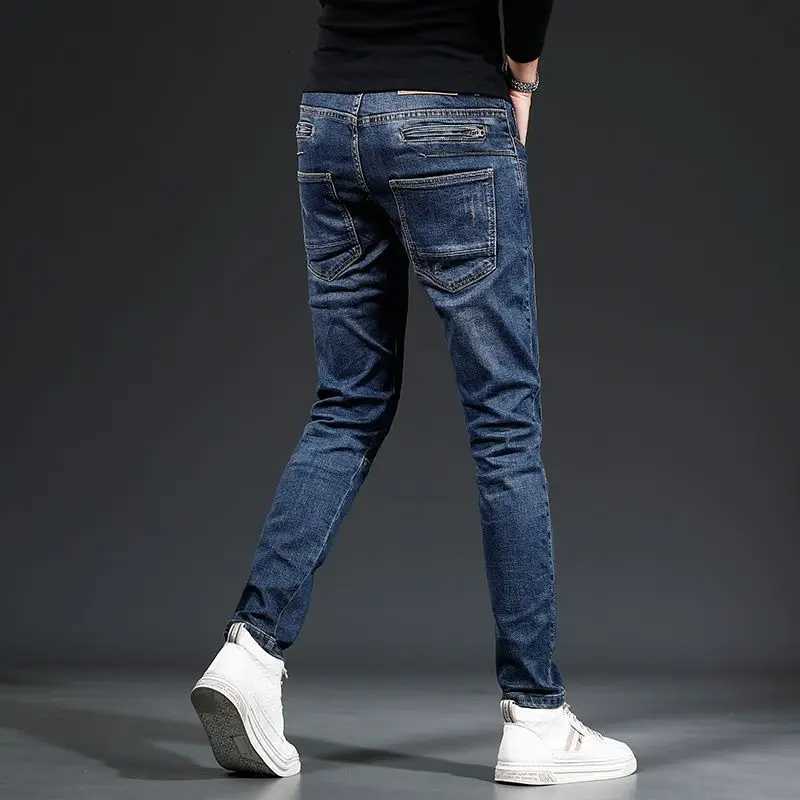 Tapered Jeans for Men Buggy Original Denim 90s Streetwear Xs Casual Korean Style Y2k Motorcycle Trousers Man Cowboy PantsZ250917