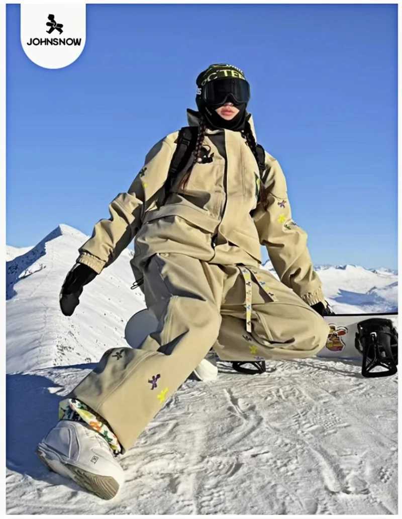 John Snow Men Women Snow Suit Sets Americanstyle Waterproof Windproof Outdoor Ski Jacket And Pants New Professional Ski Suits W250917