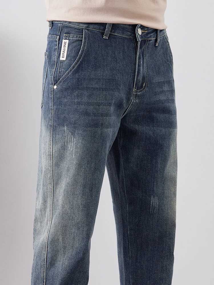 Fashion Vintage Mens Jeans Spring Autumn New Slim Tapered Trousers Personalized Comfortable Male Streetwear Denim PantsZ250917