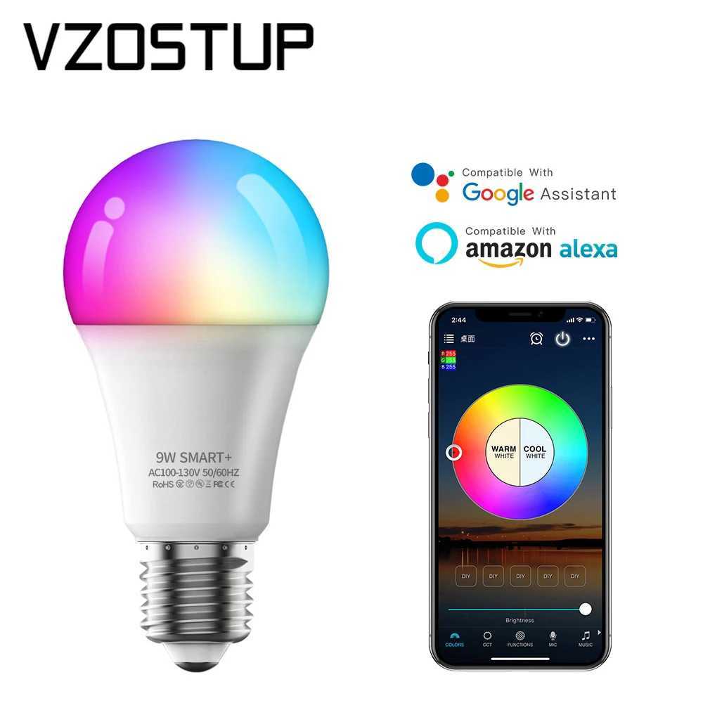 1pcs RGBWW LED Bulb E26 E27 110V 220V 9W 10W Magic Home Smart App Music Control Work with Alexa Google Home Bedroom Lighting C250917