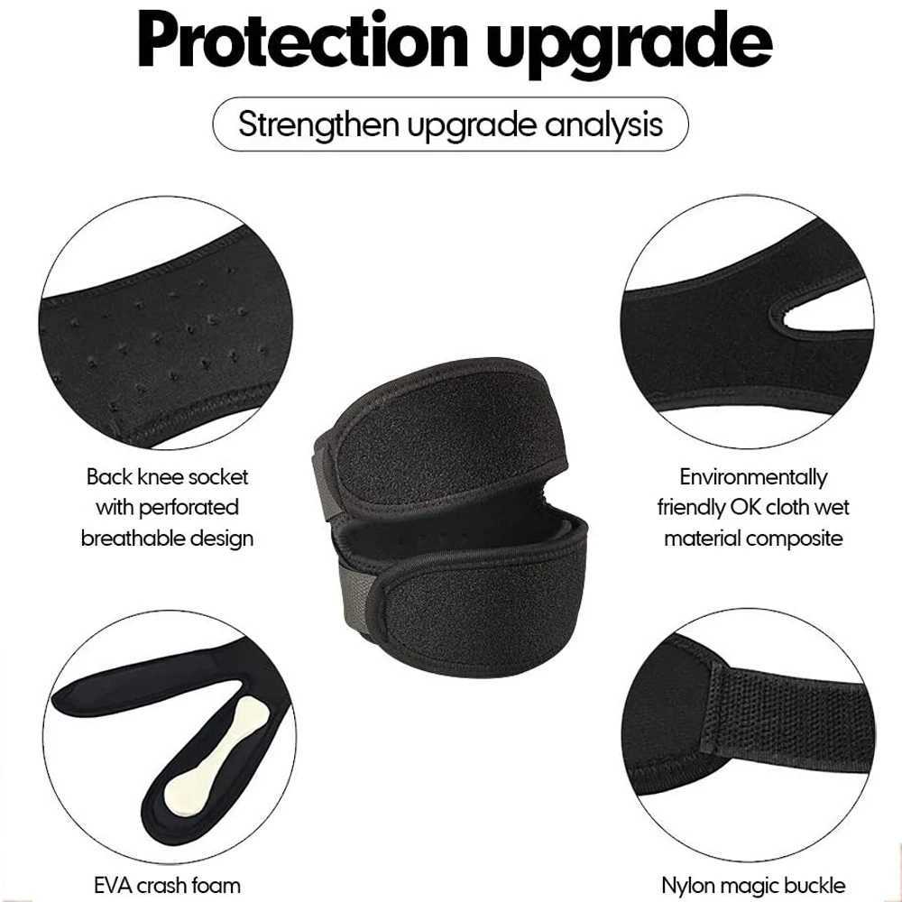 1PC Sports Knee Support Double Patella Belt Elastic Bandage Sport Knee Pads Protector Band soccer basketball Open Knee Brace J250917