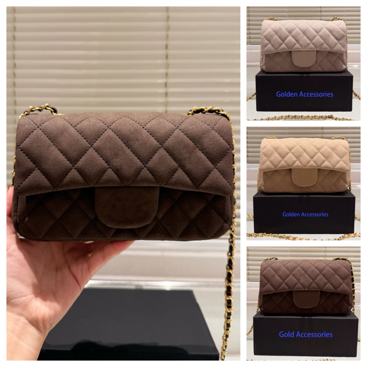 Winter New Arrival Designer Teddy Bag Retro Suede Mini Chain Bag Women's 20CM Shoulder Crossbody Bag Luxury Flap Clutch Chocolate Brown Wallet High quality