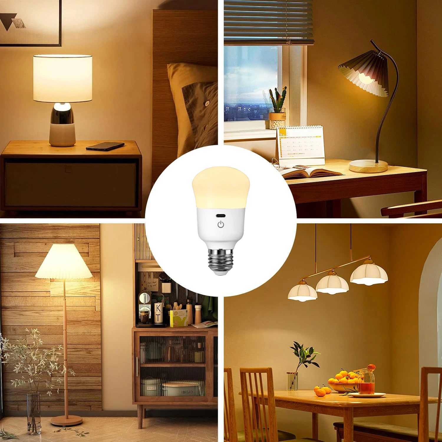 Usb rechargeable Light Bulb with Remote Control Dim RGB TimerBackup Emergency Light for Home or Outdoor C250917