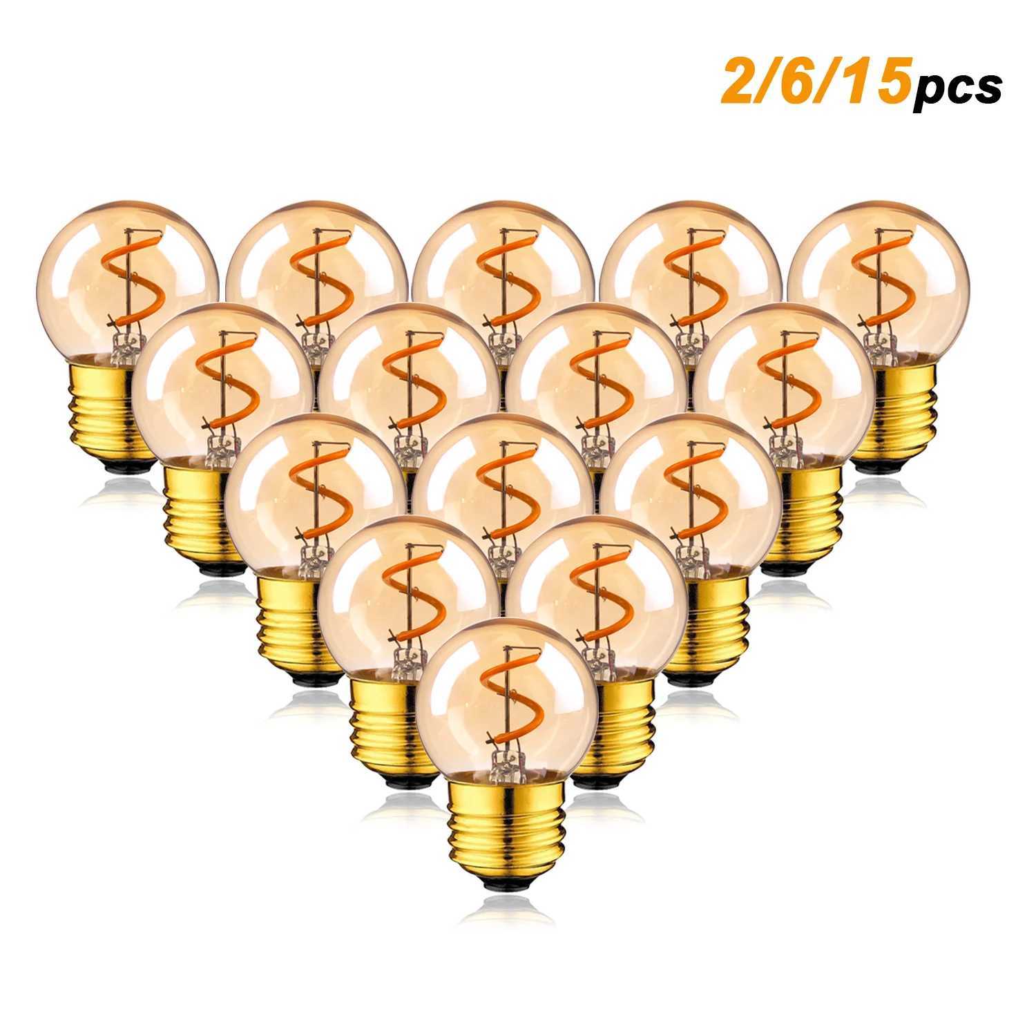 G40 15W Spiral Led Filament Night Light Bulbs E27 Base 110V 220V Retro Amber Glass Dimmable Edison Bulbs For Bedside Table Lamp C250917