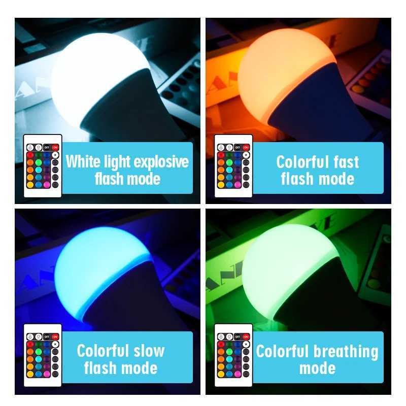 110pcs AC 220V 7W E27 LED Bulb RGB 16 Colours 24 Keys Remote Control Bedroom Ambient Light Living Room Arrangement Light C250917