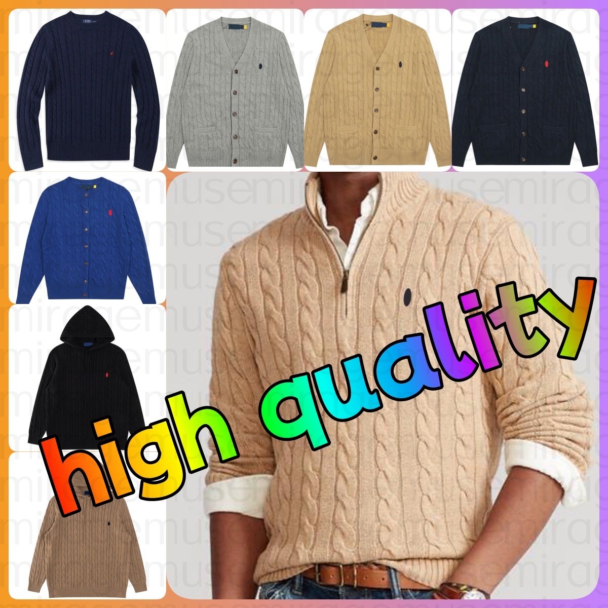 mens jumpers designer polo sweater half pull zip knit sweater pullover men women autumn winter luxury casual long sleeve crew neck pullover warm sweaters jumper 00