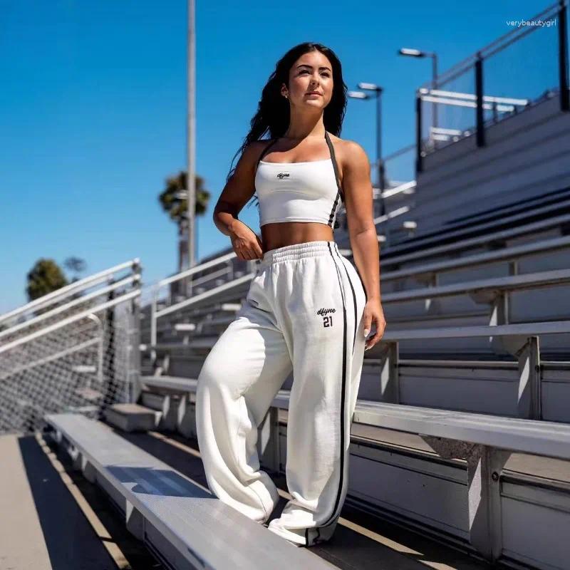 Women's Pants Letter Patch Embroidery High-quality Elastic Waist For Women Y2K Yoga Fitness Sports Casual Autumn And Winter Warm