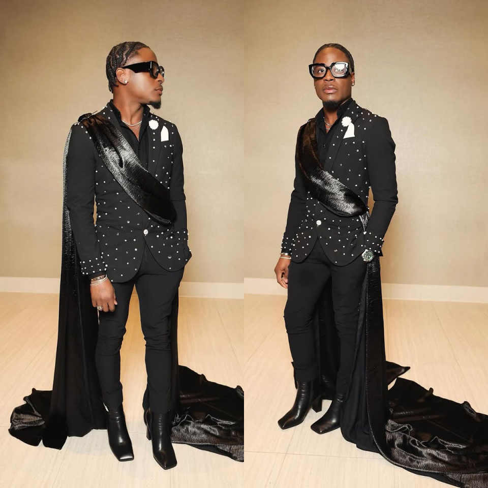 Designer Wedding Tuxedos 2 Pcs Jacket Pants With Cape Men Suit Fashion Crystal Single Breasted Grooms Evening Blazers Customized