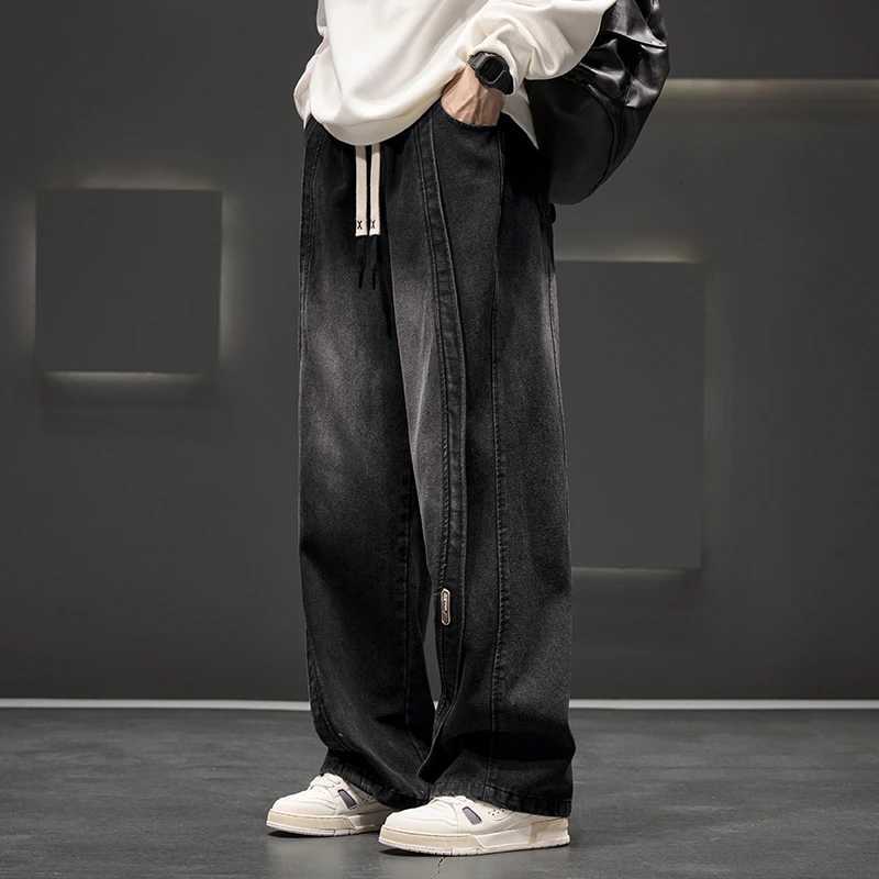 Autumn New Wide Leg Washing Jean Pants Men Trousers Neutral Loose Casual Street Fashion Oversized Jeans Outdoor Fashion PantsZ250917