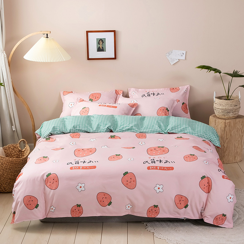 4-piece bedsheet sets fitted bed sheet set bedding cover king W260302