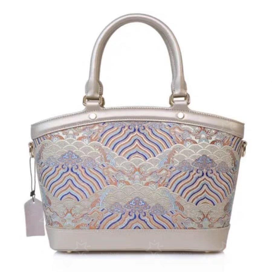 Designer Bags Designer Woman Bag Luxury Bag Chinese-Style Silk Cloud Brocade Handbag Vegetable Basket Crossbody Bag Crossbody Bags High Quality Should