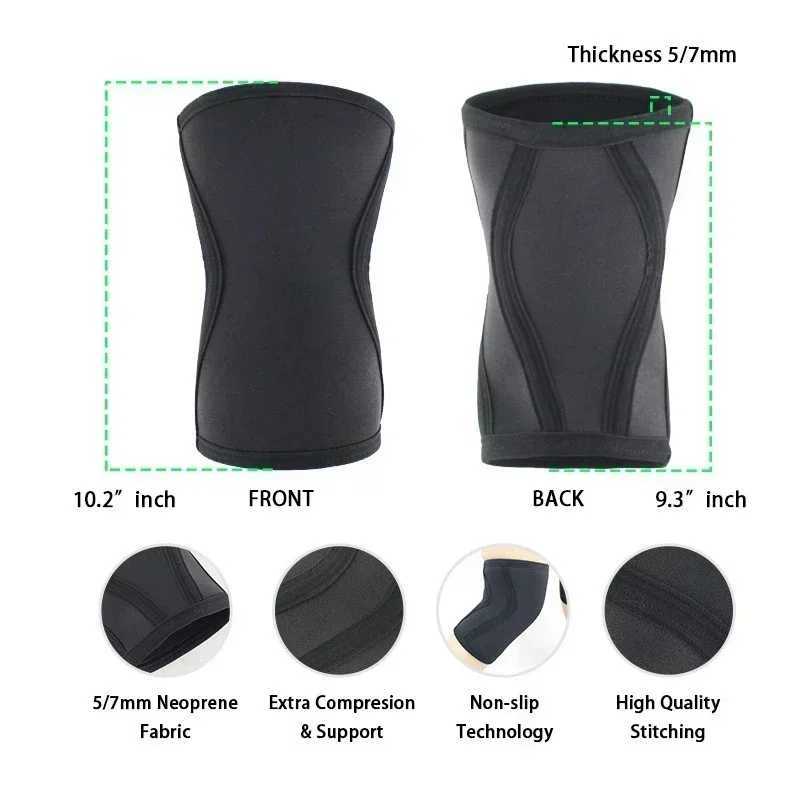 1 Pair Squat 7mm Knee Sleeves Pad Support Men Women Gym Sports Compression Neoprene Knee Protector For CrossFit Weightlifting J250917