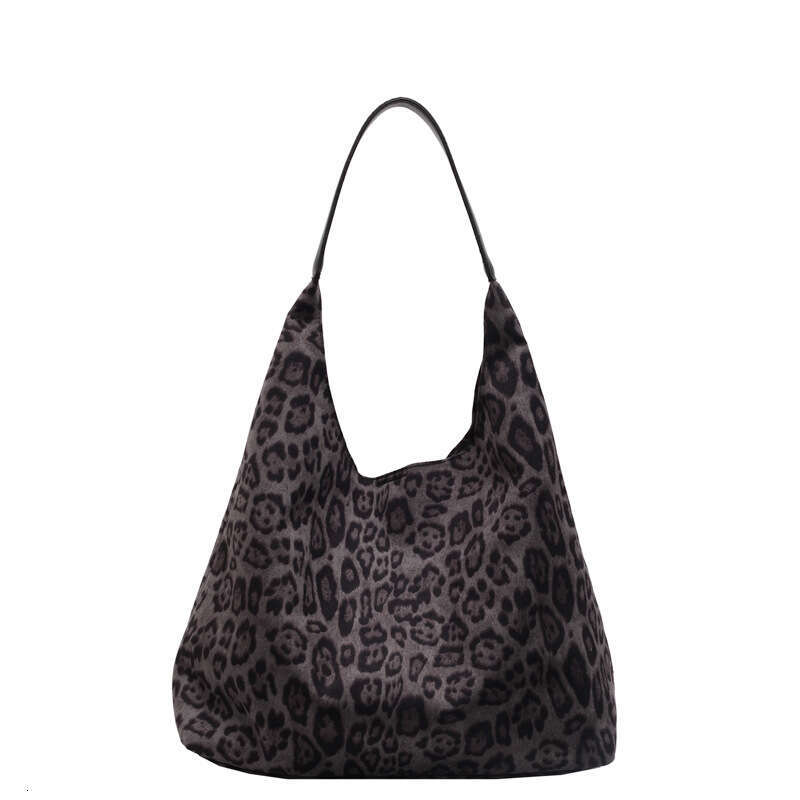 Vintage Fashion Leopard Print Tote for Women 2025 Autumn Winter New Korean Style Casual Versatile Commuter Large Capacity Shoulder Bag