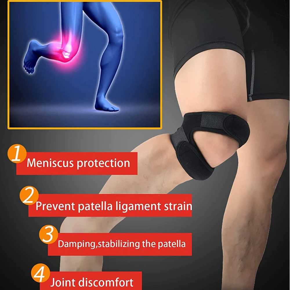1PC Sports Knee Support Double Patella Belt Elastic Bandage Sport Knee Pads Protector Band soccer basketball Open Knee Brace J250917