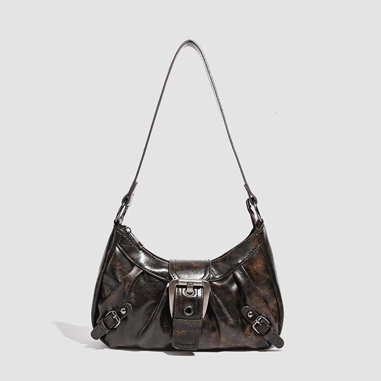 New retro fashion spicy girl women design s shoulder bag cool motorcycle bag commuting armpit bag autumn new designer bag women s handbag